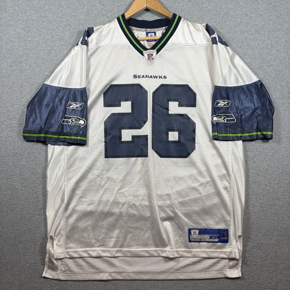 Vintage Reebok Seattle Seahawks Ken Hamlin #26 White NFL Away Jersey Mens XL